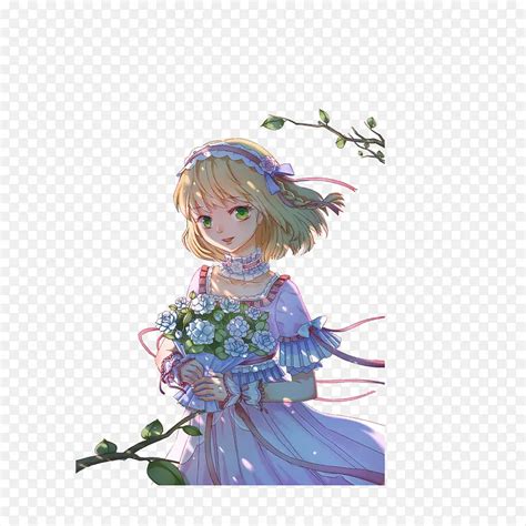 甜美女生头像花束动漫版