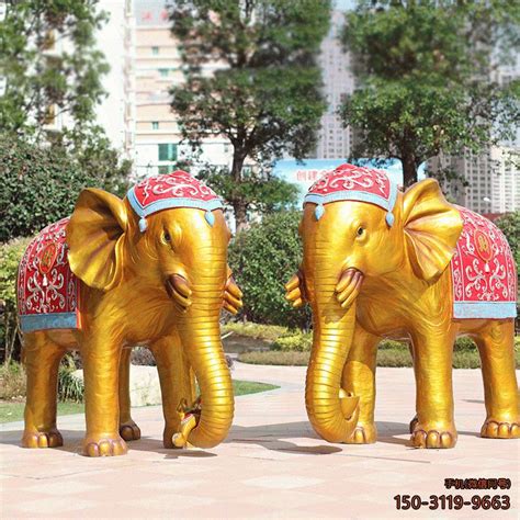泰式花纹六牙大象_景区公园仿铜彩绘动物雕塑_厂家图片价格-玉海雕塑