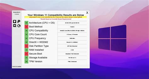 WhyNotWin11 vous dit si votre PC est compatible Windows 11