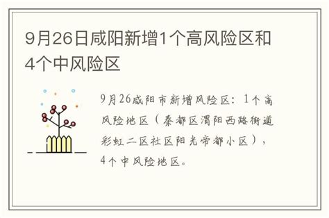 9月26日咸阳新增1个高风险区和4个中风险区_大销网