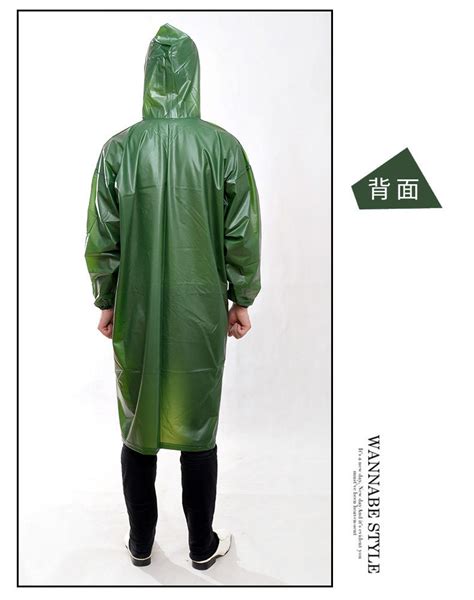长雨衣 军绿PVC牛筋大褂雨衣加长雨披长款劳保连体雨衣抗洪防雨-阿里巴巴