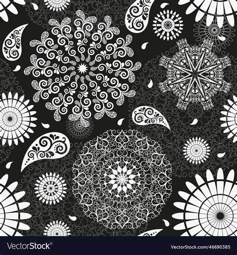 Seamless black and white pattern with circles Vector Image