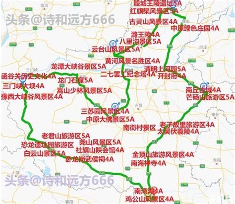 河南旅游景点地图图片