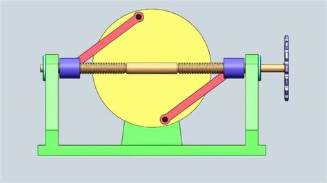 螺杆驱动盘旋转的机构，一种直线运动转换圆向运动！