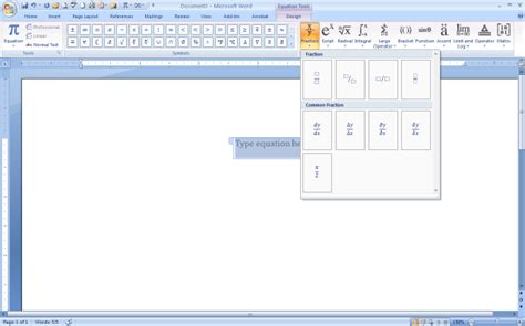 Using Keystrokes to Write Equations in Microsoft Office 2007 Equation ...