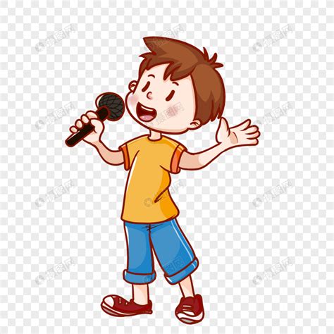 卡通手绘男生户外唱歌免抠元素PNG图片素材下载_唱歌PNG_熊猫办公