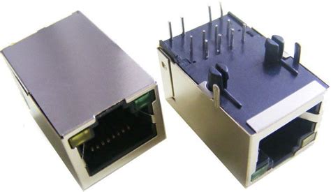 1英寸单包百兆RJ45连接器（左绿右黄LED 无弹片）_BDTIC 厂家直销RJI45网络接口插座,RJ45连接器