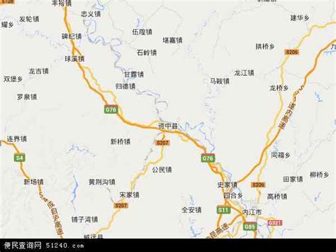 资中县地图 - 资中县卫星地图 - 资中县高清航拍地图 - 便民查询网地图