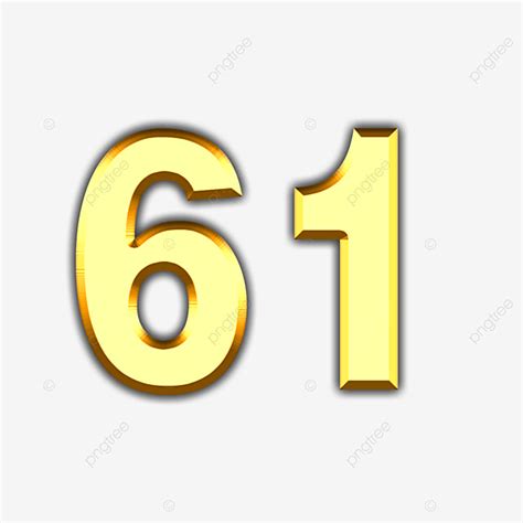 Numeral 61, sixty one, isolated on white background, 3d render Stock ...