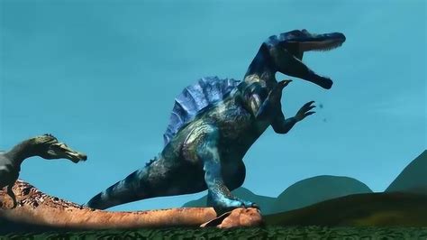侏罗纪恐龙，梁龙vs巨棘龙和似鳄龙_腾讯视频