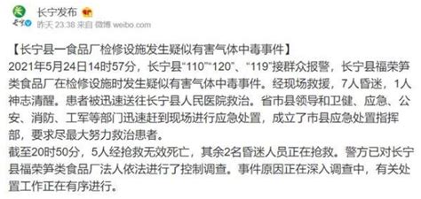 四川宜宾长宁县一食品厂发生疑似有害气体中毒事件 已致5人死亡 _今日镇江