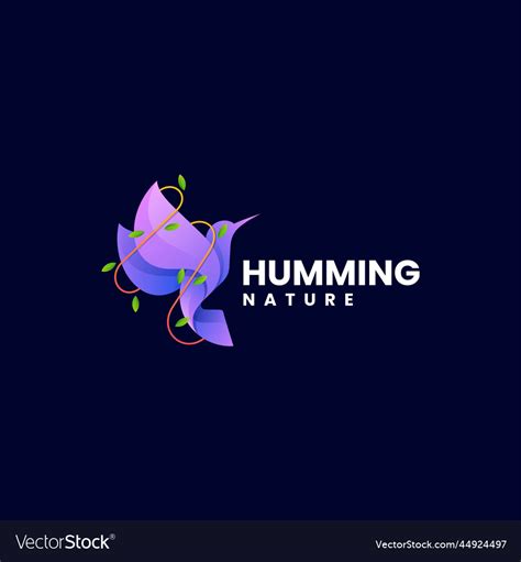 Logo hummingbird gradient colorful style Vector Image