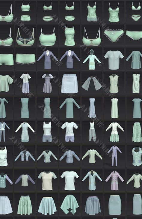 MD服装300套工程源文件男女衣服打版基础款3D模型素材包-AN素材库
