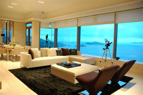 现代海滩别墅海景客厅室内设计图片-海景别墅室内沙发素材-高清图片-摄影照片-寻图免费打包下载
