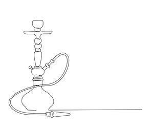 Continuous one line drawing of hookah tobacco Vector Image