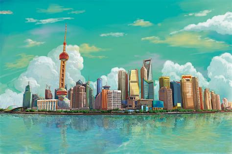 上海外滩风景速写插画图片下载-正版图片401692637-摄图网