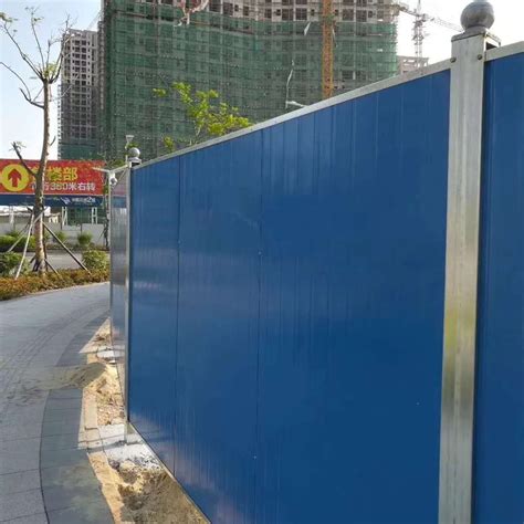现货PVC围挡道路施工围栏 蓝色封闭式城建广告围挡可定制-阿里巴巴