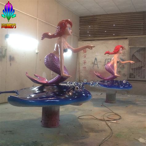 仿真海洋生物玻璃钢雕塑定制 魔鬼鱼与美人鱼海洋主题公园工艺 ...