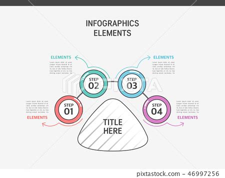 Line infographic element - Stock Illustration [46997256] - PIXTA