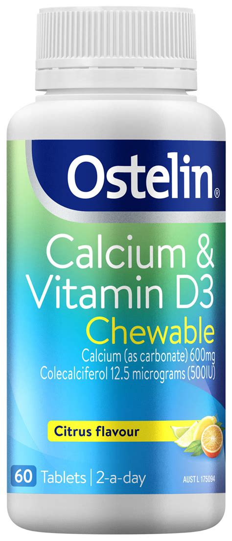 Ostelin Calcium & Vitamin D3 Chewable Tablets 60 Pack - Galluzzo