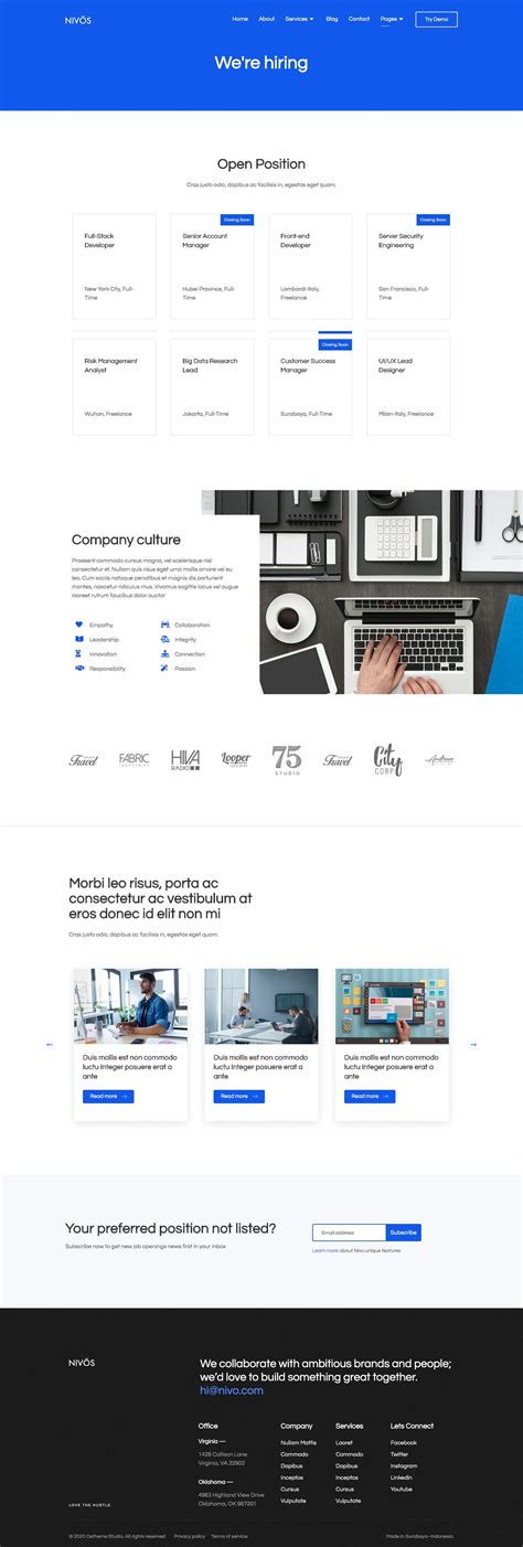 软件开发公司官网WordPress主题模板[for Elementor] Nivos – Software Company Template ...