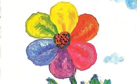 幼儿园大班绘本美术教案欣赏:彩虹色的花