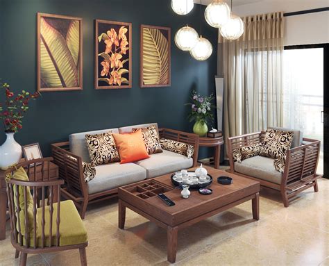 泰愫 东南亚风格家具 实木沙发 组装新中式沙发泰国槟榔色-美间设计