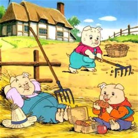 三只小猪比赛盖房子，猪老大用稻草盖，却被大灰狼一口气吹散架