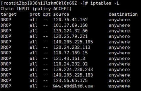 CentOS下iptables封IP的命令讲解-欧欧colo教程网