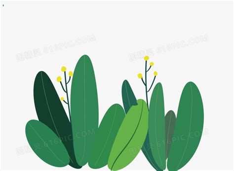 手绘可爱卡通绿色植物黄色盆栽元素素材下载-正版素材401845407-摄图网