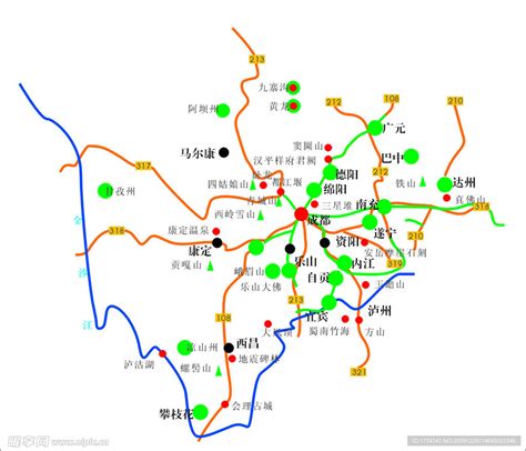 四川景点分布地图图片
