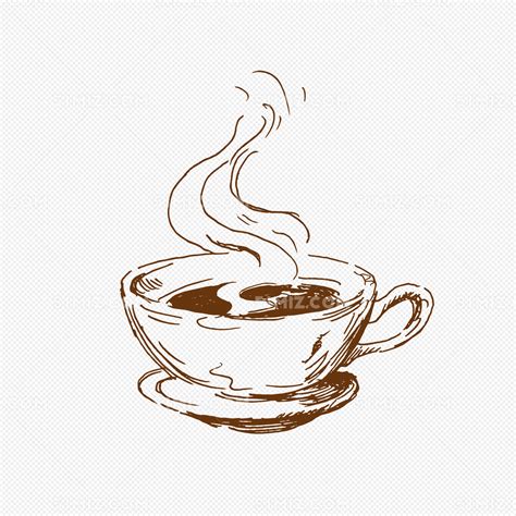 咖啡杯简笔画EPS素材免费下载_红动网