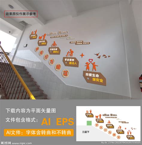 校园楼梯文化墙设计图__室内广告设计_广告设计_设计图库_昵图网nipic.com