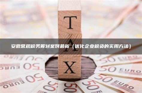 安徽常规税务筹划案例最新（优化企业税负的实用方法） - 灵活用工平台