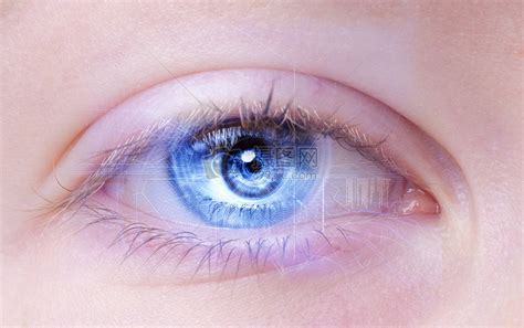 人工智能蓝色眼睛扫描高清图片下载-正版图片500635579-摄图网