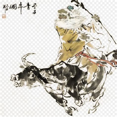 老子骑牛图图片