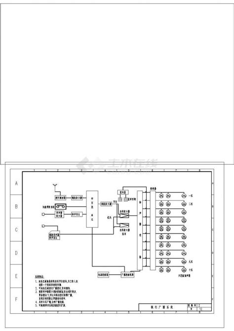 某经典公共广播系统CAD布置图_土木在线