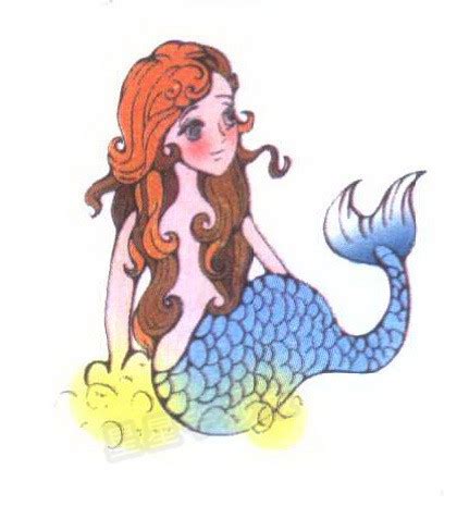 童话故事简笔画 神秘海底世界里的美人鱼公主，涂上漂亮的颜色吧