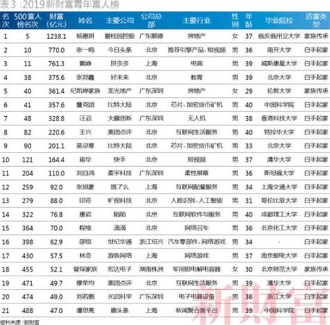 2019个人财富排行_中国私人财富排名 全球私人财富排名中国排第二 201_排行榜