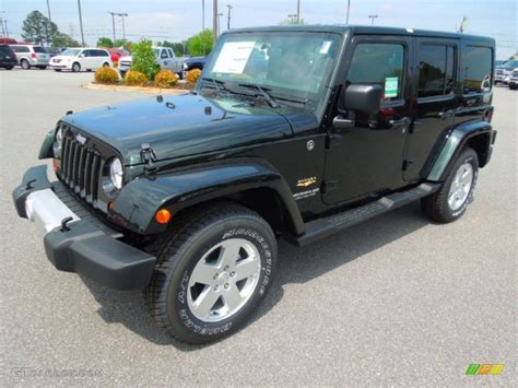 2012 Black Forest Green Pearl Jeep Wrangler Unlimited Sahara 4x4 ...