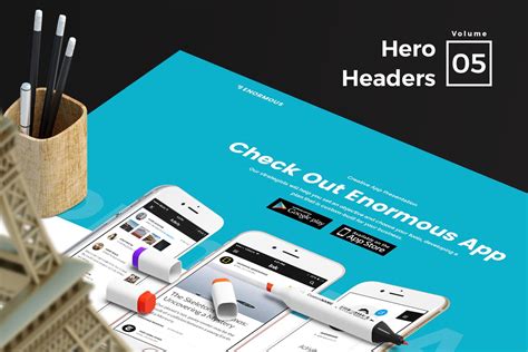 网站头部设计巨无霸Header设计模板V2 Hero Headers for Web Vol 02 – 设计小咖