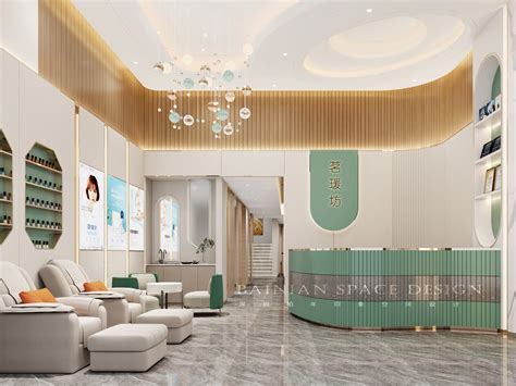 深圳宝安美容院设计 美容养生馆装修设计 新中式风格
