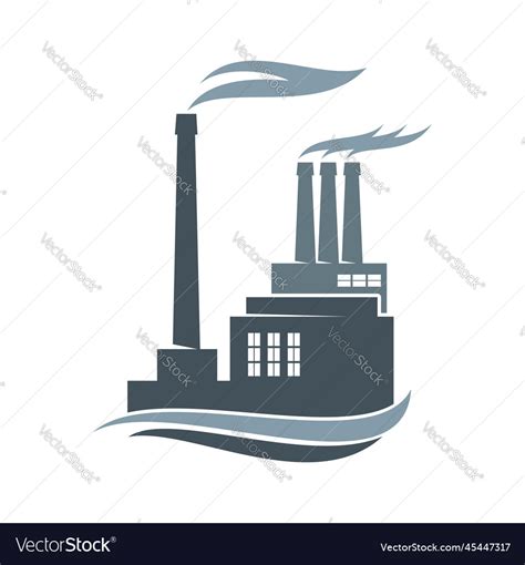 Factory or plant with smoke come out of chimney Vector Image