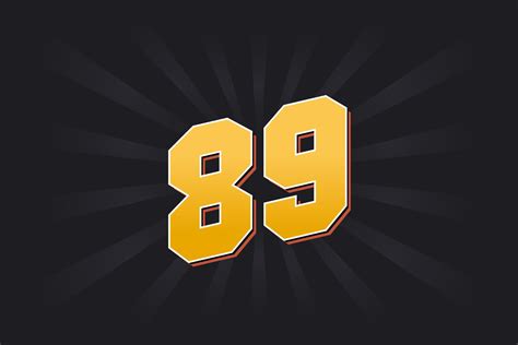 Number 89 vector font alphabet. Yellow 89 number with black background ...