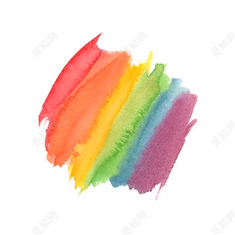 手绘水彩彩虹色颜料涂抹图片素材免费下载 - 觅知网