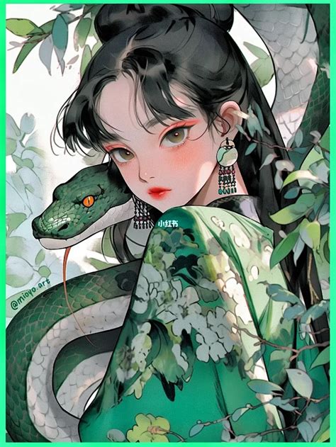 古风头像女生和蛇女图片