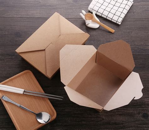 百易批发牛皮纸打包盒饭盒定制一次性快餐盒外卖盒纸盒便当盒现货-阿里巴巴