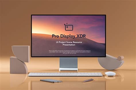 简约的苹果Pro Display XDR使用场景样机素材 - 25学堂