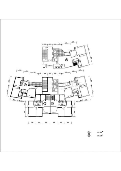漳州市某新建小区三栋高层住宅楼平面设计CAD图纸（1层4户）_土木在线