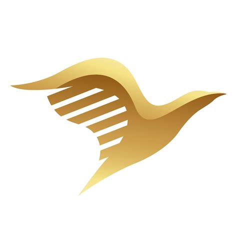 Águia abstrata brilhante dourada sobre um fundo branco | Vetor Premium